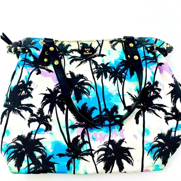 Juicy Couture Palm Tree Black Tote Bag - Picture 1 of 12
